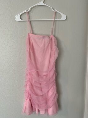 Girls Pink Ruffle Layered Casual Dress